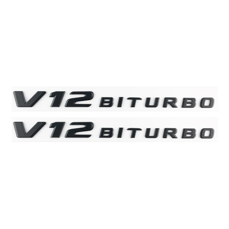 

2PC 3d ABS Letters Car Styling Fender Logo V12 BITURBO Emblem Badge For Mercedes S63 S65 G63 G65 W222 W223 W463 W464 Accessories