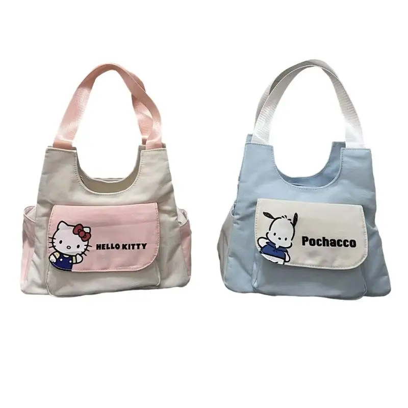 Hellokittys полачко мультфильм аниме плечо многослойная большая емкость Подмышечная нейлоновая сумка Контейнер для хранения для девочек