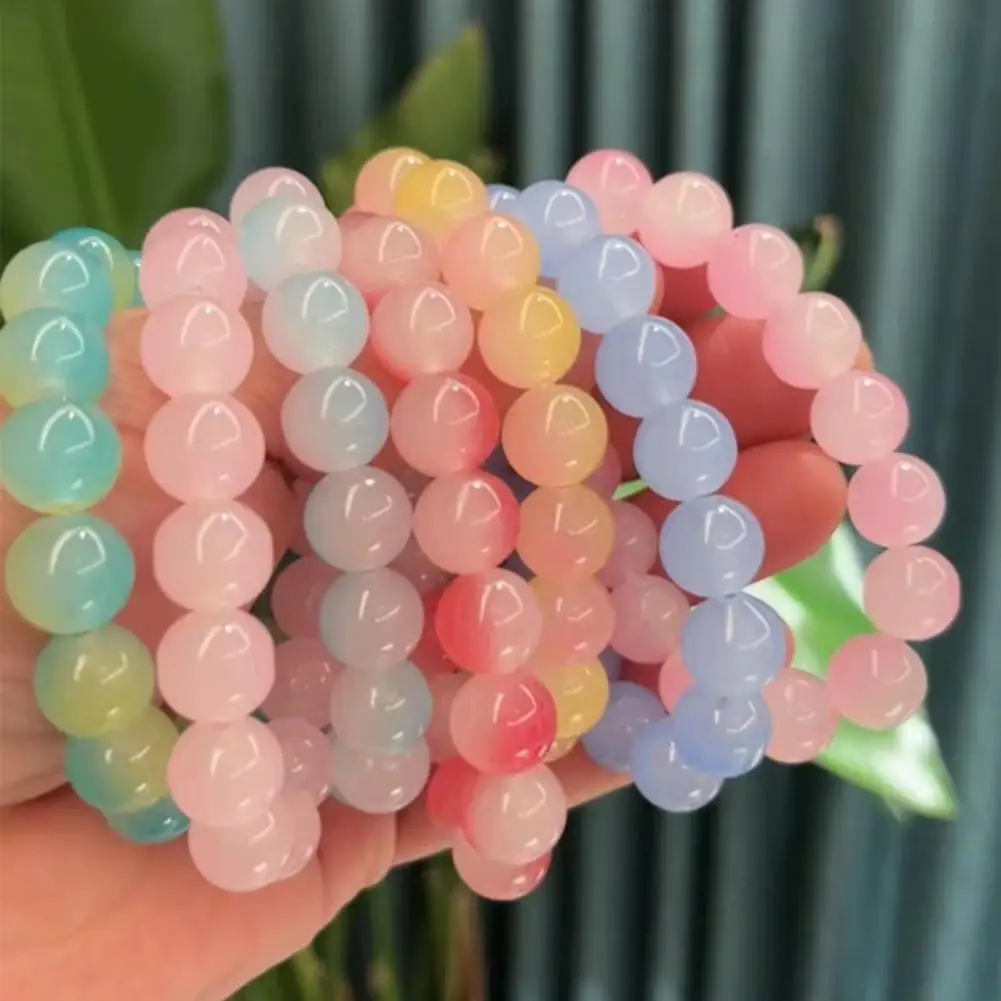 Beads Bracelet Contrast Color Elastic Rope Handmade Polishing Faux Crystal Beaded Bracelet Jewelry Accessories
Beads Bracelet Contrast Color Elastic Rope Handmade Polishing Faux Crystal Beaded Bracelet Jewelry Accessories