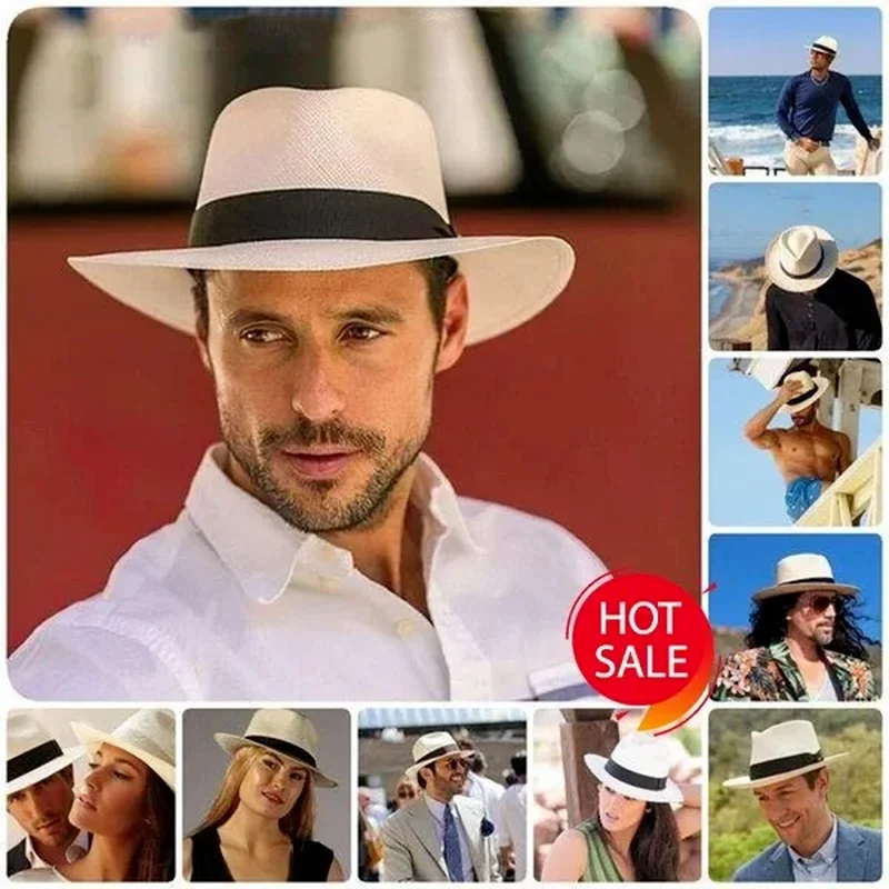 Large Size Panama Hats Beach Wide Brim Straw Hat Adjustable Lady Man Summer Sun Hats UV Protection Cap Handmade 56-58cm
Large Size Panama Hats Beach Wide Brim Straw Hat Adjustable Lady Man Summer Sun Hats UV Protection Cap Handmade 56-58cm
