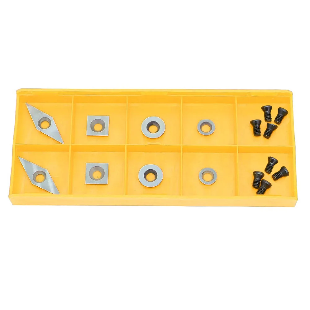 8Pcs Turning Tools Blade Carbide Insert Cutters Blades For Wood Lathe Turning Tools Square Round Diamond Shape With Screws
8Pcs Turning Tools Blade Carbide Insert Cutters Blades For Wood Lathe Turning Tools Square Round Diamond Shape With Screws