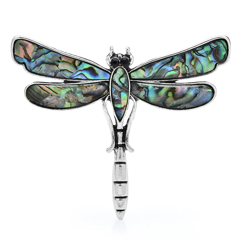 

Wuli&baby Shell Dragonfly Brooches For Women Unisex Classic Flying Insects Party Causal Brooch Pins Gifts