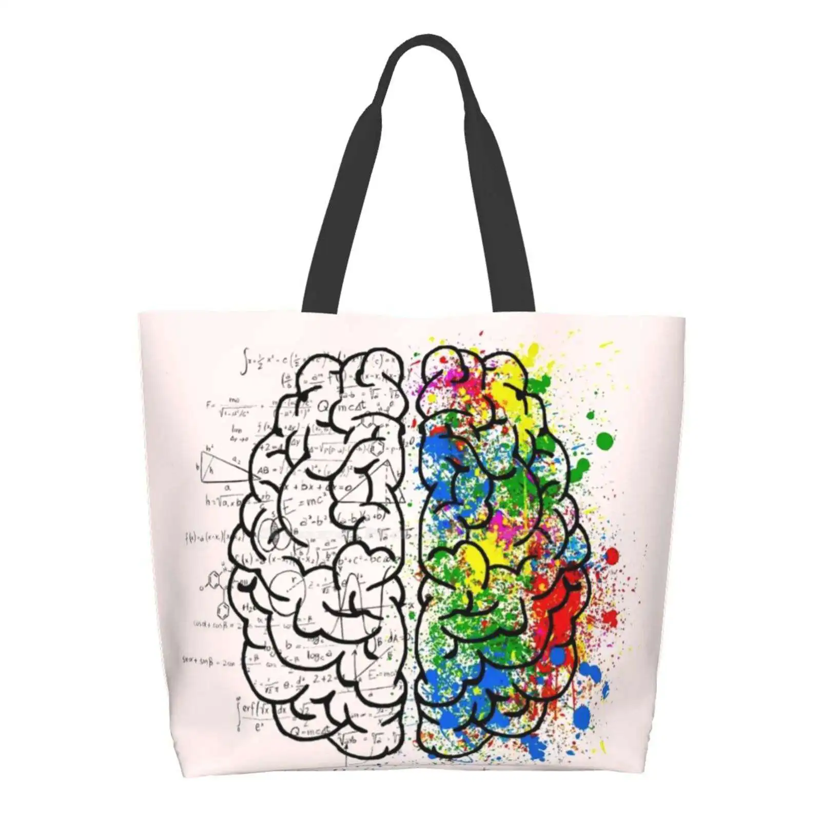 

Brain Art Reusable Shopping Bag Tote Large Size Brain Science Biology Anatomy Nerd Human Mind Neuroscience Chemistry Funny