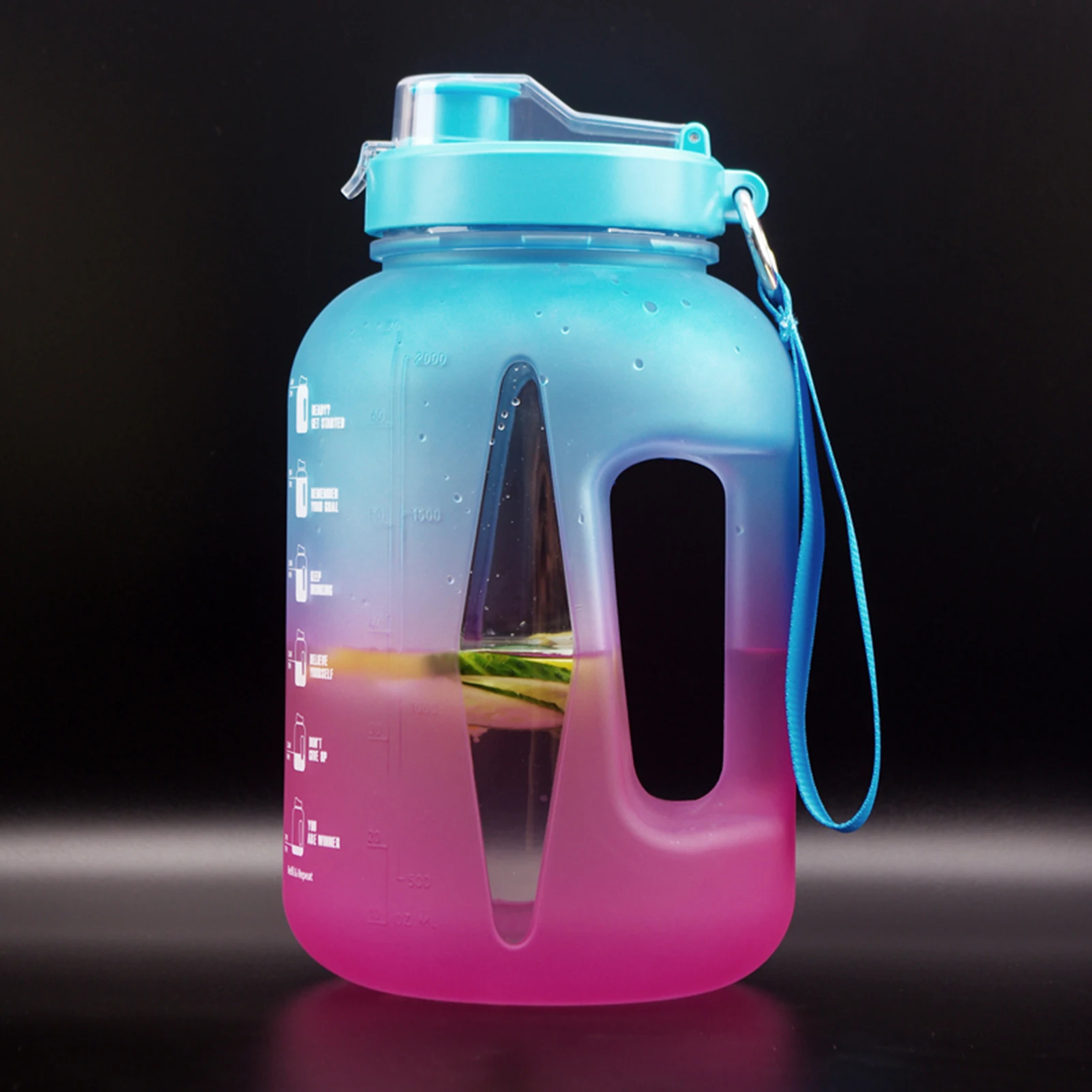2.2L Large Capacity Water Bottle Sports Cup Gradient Color Plastic Water Cups With Time Marker Outdoor Fitness Sports Bottle
2.2L Large Capacity Water Bottle Sports Cup Gradient Color Plastic Water Cups With Time Marker Outdoor Fitness Sports Bottle