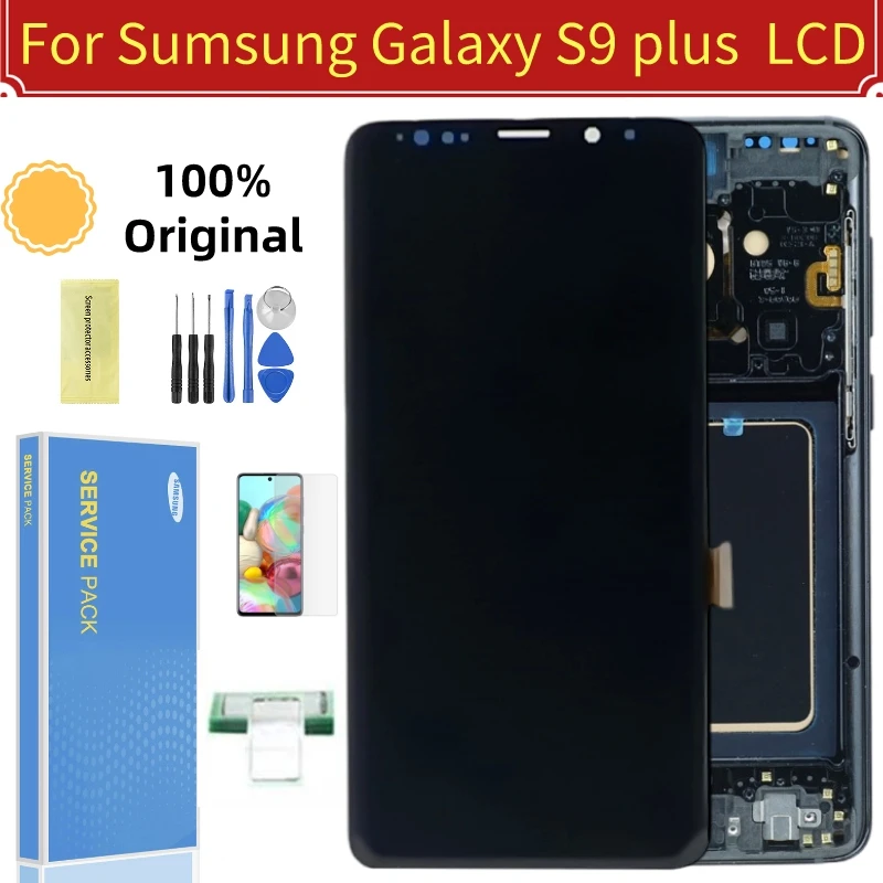 

Original 6.2"AMOLED LCD For Samsung Galaxy S9 Plus LCD with Frame SM-G965 G965F LCD Display Touch Screen Digitizer Repair Parts