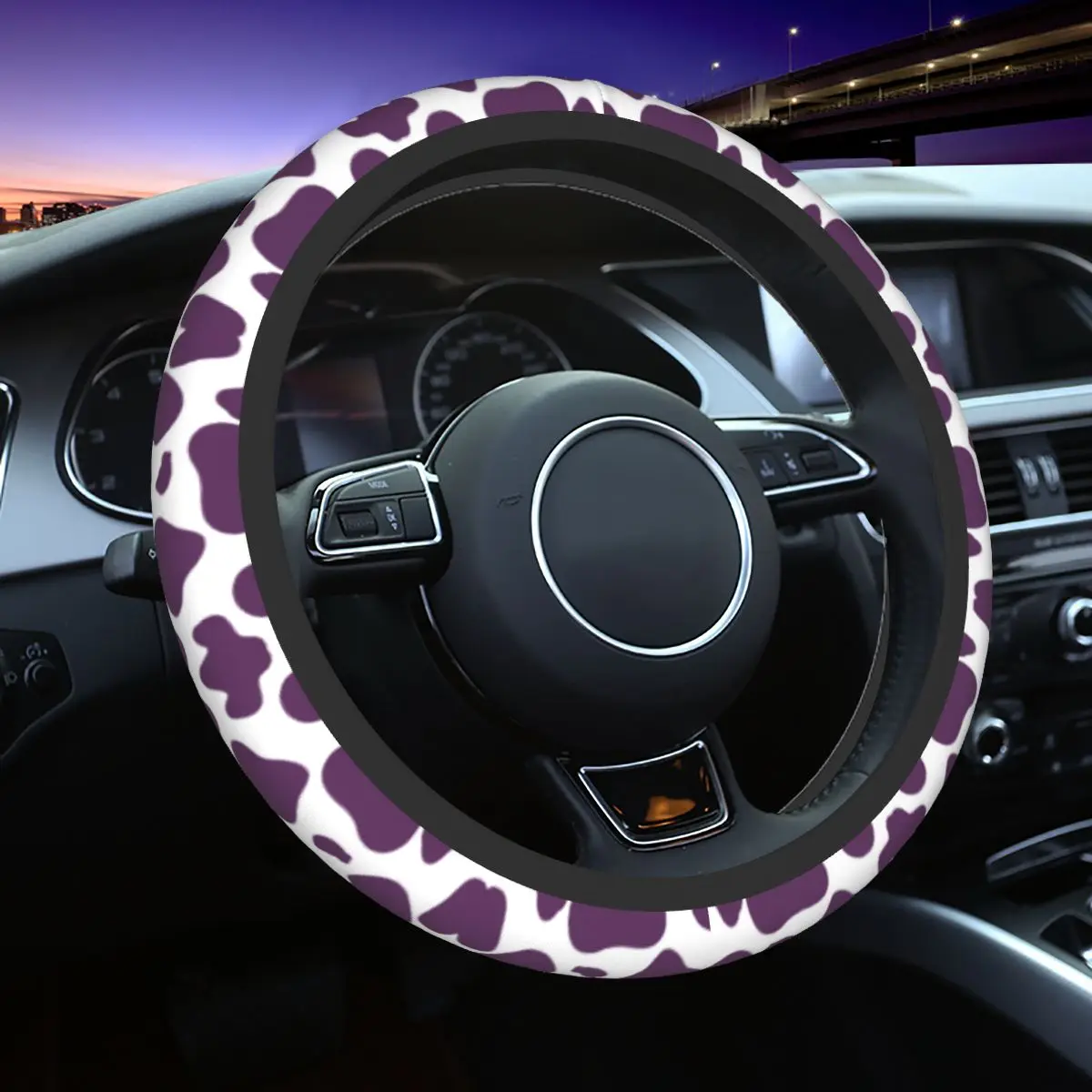 Cow Car Steering Wheel Cover 37-38 Universal Animal Skin Auto Steering Wheel Protector Elastische Car-styling Car Accessories
Cow Car Steering Wheel Cover 37-38 Universal Animal Skin Auto Steering Wheel Protector Elastische Car-styling Car Accessories