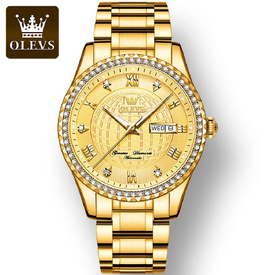 OLEVS Waterproof Automatic Mechanical Watches for Men Stainless Steel Strap Business Full-automatic Golden Luxury Men Wristwatch
OLEVS Waterproof Automatic Mechanical Watches for Men Stainless Steel Strap Business Full-automatic Golden Luxury Men Wristwatch