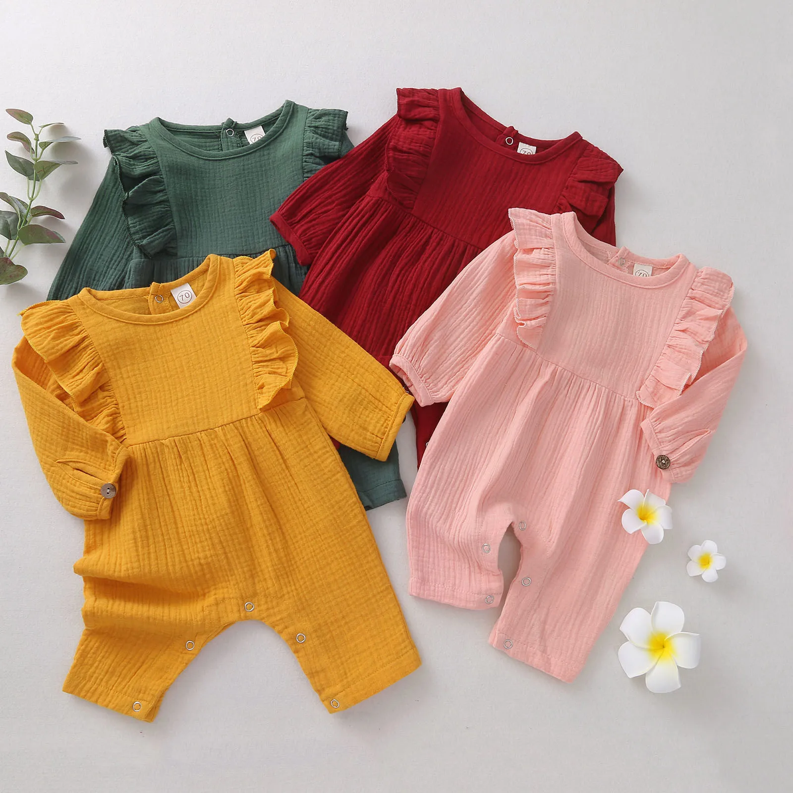 Newborn Baby Girls Cotton Linen Casual Ruffled Romper Long Sleeve Solid Color Jumpsuit Fall Winter Clothes
Newborn Baby Girls Cotton Linen Casual Ruffled Romper Long Sleeve Solid Color Jumpsuit Fall Winter Clothes