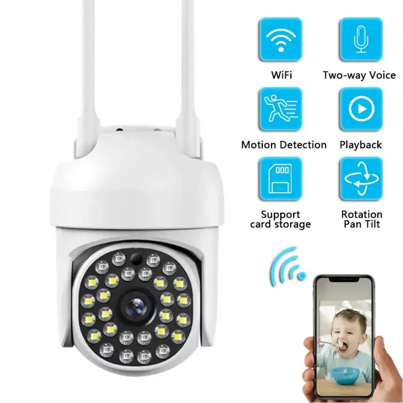 PTZ Wi-Fi IP-камера видеонаблюдения с аудио, 1080p, цифровой зум, ночное видение, беспроводная, водонепроницаемая, аудио, двусторонняя связь
PTZ Wi-Fi IP-камера видеонаблюдения с аудио, 1080p, цифровой зум, ночное видение, беспроводная, водонепроницаемая, аудио, двусторонняя связь