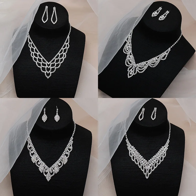 2022 New European and American Jewelry Rhinestone Necklace Earrings Set Dress Full Diamond Jewelry Accessories Wholesale
2022 New European and American Jewelry Rhinestone Necklace Earrings Set Dress Full Diamond Jewelry Accessories Wholesale