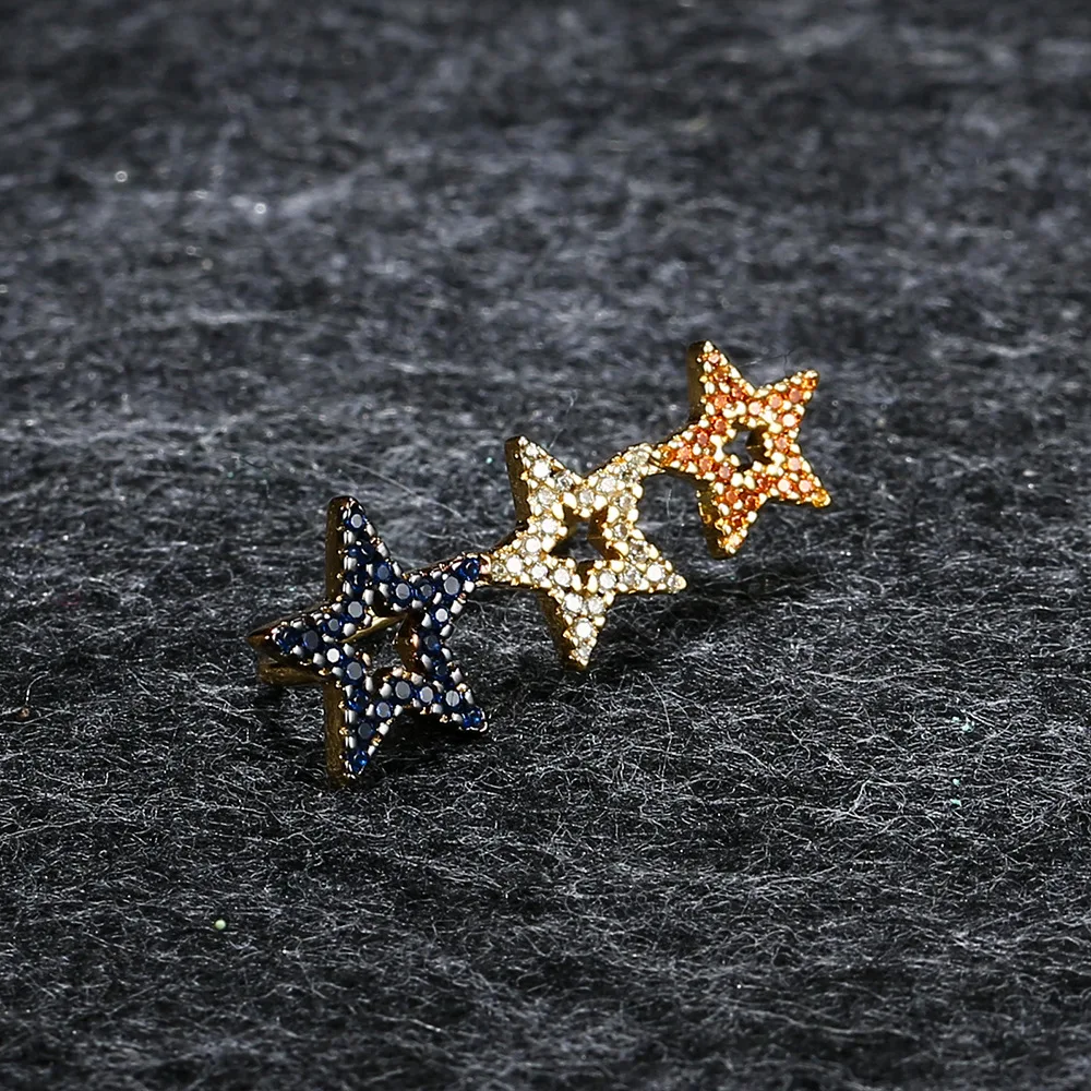 APM STYLE High Quality 925 Sterling Silver Single Star Earhook Beautifully Set With Diamond Temperament Earrings 
APM STYLE High Quality 925 Sterling Silver Single Star Earhook Beautifully Set With Diamond Temperament Earrings
