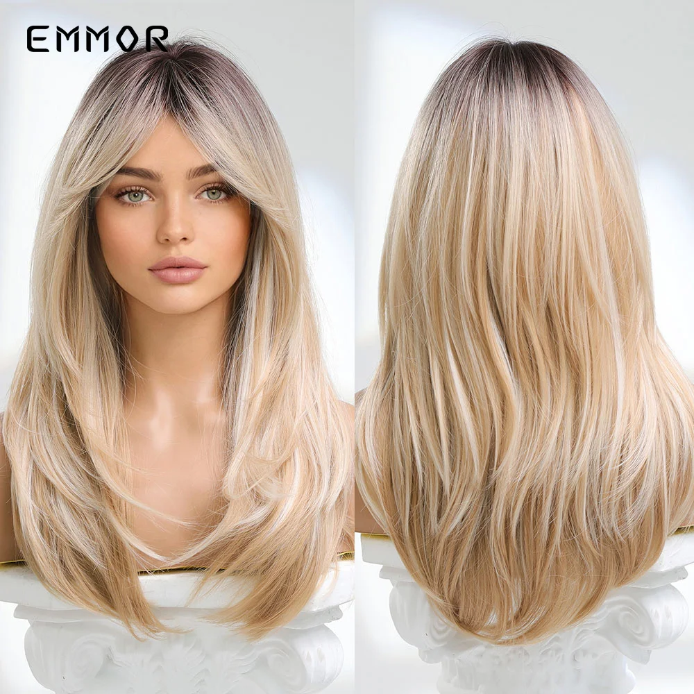 Emmor Synthetic Natural Ombre Beige Brown Blonde Straight Wigs Long Synthetic Wig For Women Party Heat Resistant Fiber Wigs
Emmor Synthetic Natural Ombre Beige Brown Blonde Straight Wigs Long Synthetic Wig For Women Party Heat Resistant Fiber Wigs