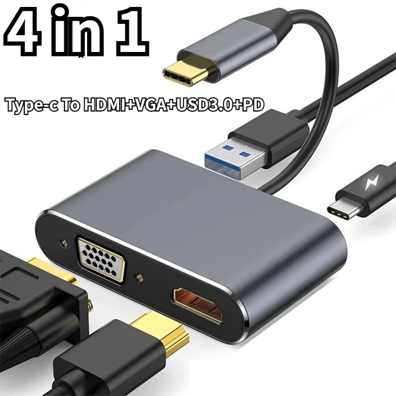 

4K Type C к HDMI-совместимый USB C 3,0 VGA PD адаптер док-станция концентратор для Macbook Samsung S20 Dex для Huawei Xiaomi
