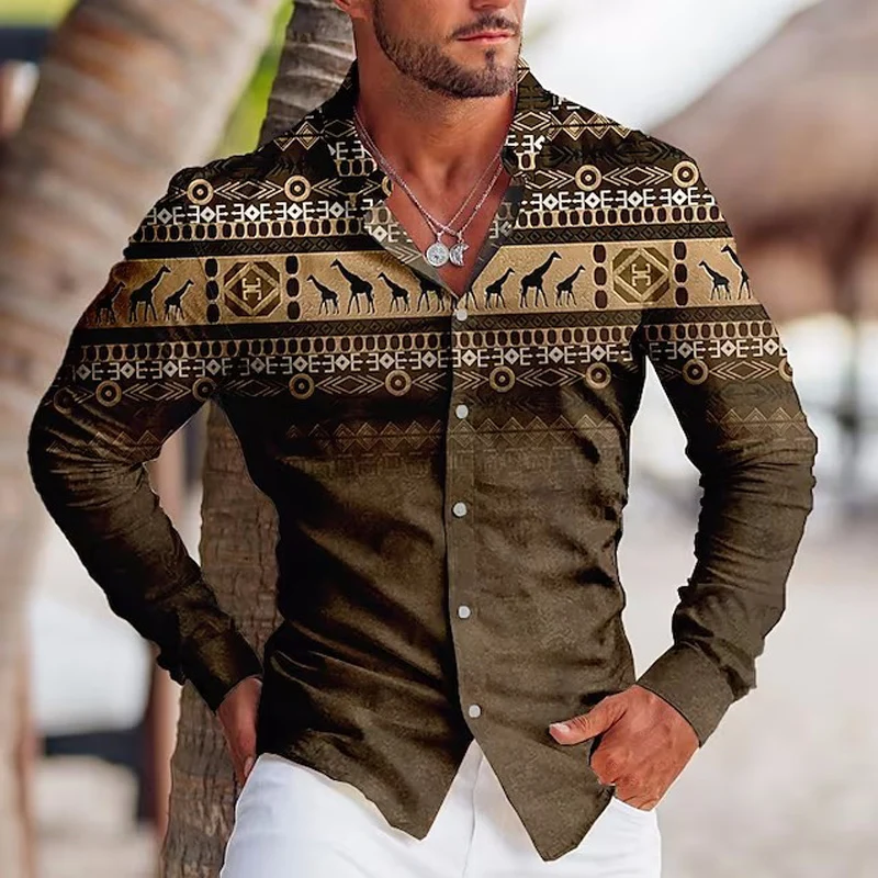 Luxury Fashion Shirts For Men Oversized Casual Shirt giraffe Print Long Sleeve Button Top Men's Clothes business Cardigan Blouse
Luxury Fashion Shirts For Men Oversized Casual Shirt giraffe Print Long Sleeve Button Top Men's Clothes business Cardigan Blouse