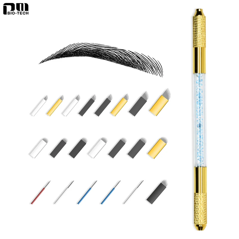 Private label Golden Double Sided Microblading Eyebrow Manual Pen Shading Tools With Sterilized Packaging
Private label Golden Double Sided Microblading Eyebrow Manual Pen Shading Tools With Sterilized Packaging