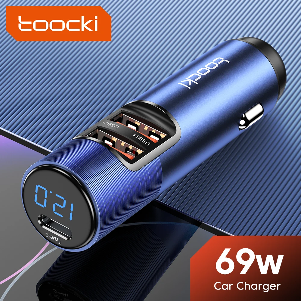 Toocki 69W LED Display Screen USB Type C Car Charger 3 Ports QC 3.0 Quick Charger Phone Charger For iPhone 14 13 Samsung Xiaomi
Toocki 69W LED Display Screen USB Type C Car Charger 3 Ports QC 3.0 Quick Charger Phone Charger For iPhone 14 13 Samsung Xiaomi