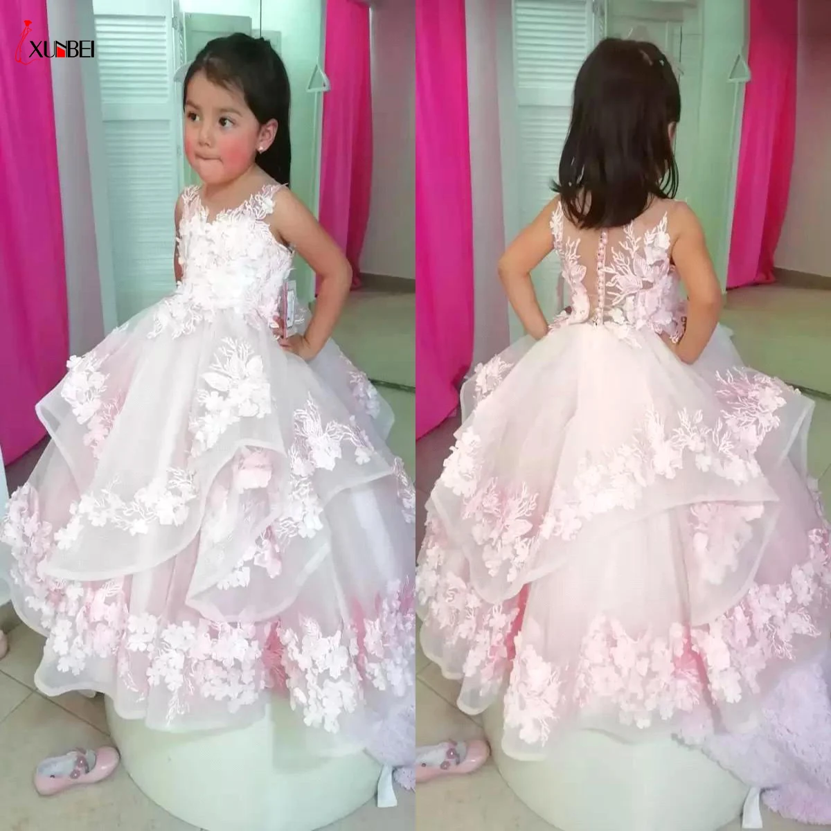 Flower Girl Dresses Pearl Tulle Lace Appliques Little Bridesmaid Dress Sleeveless Princess Party Ballet Ball Gown For Wedding
Flower Girl Dresses Pearl Tulle Lace Appliques Little Bridesmaid Dress Sleeveless Princess Party Ballet Ball Gown For Wedding