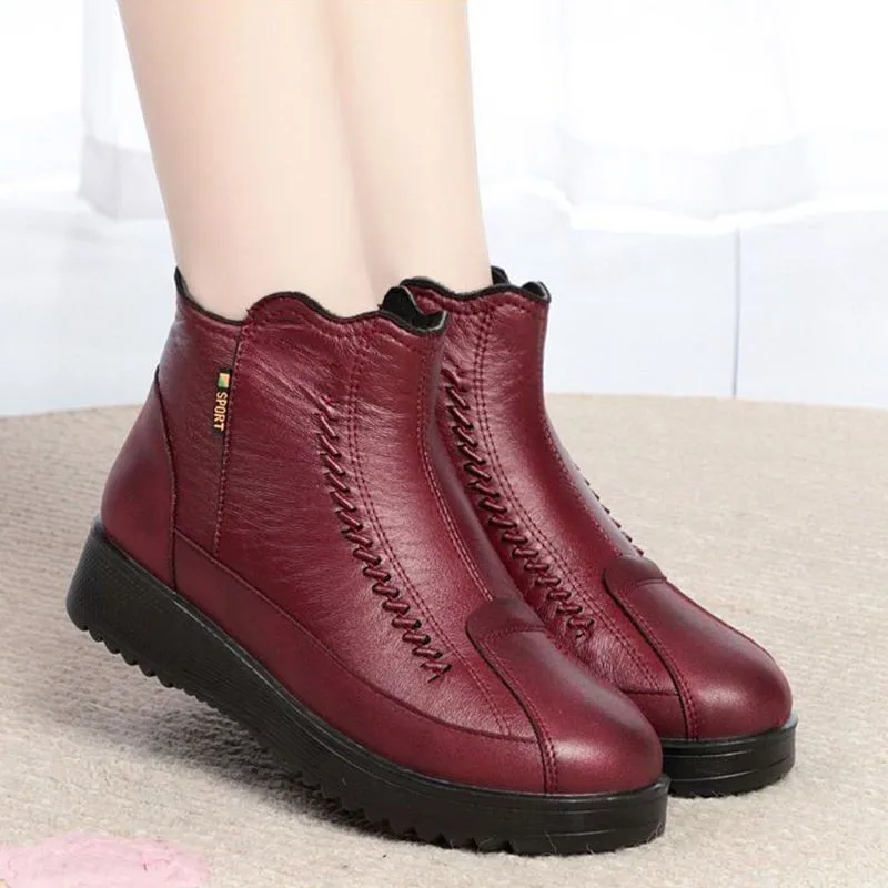 Женские зимние ботильоны в стиле ретро, теплые плюшевые удобные водонепроницаемые ботинки на молнии, обувь для мам, зима 2023 
Женские зимние ботильоны в стиле ретро, теплые плюшевые удобные водонепроницаемые ботинки на молнии, обувь для мам, зима 2023