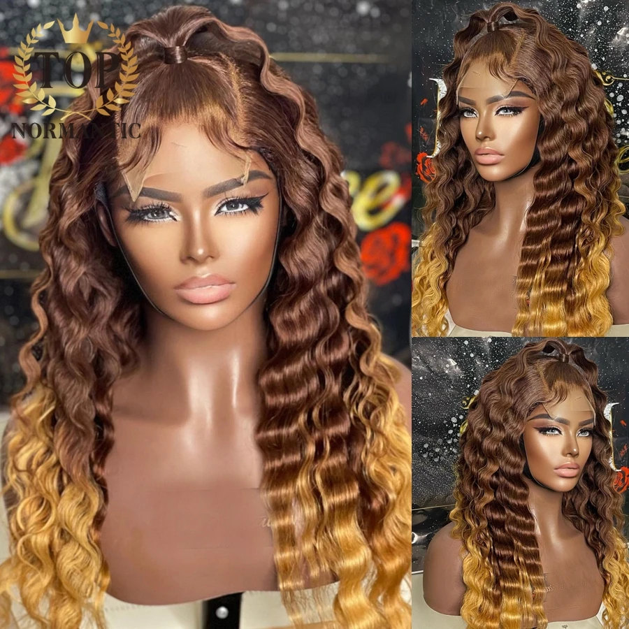Topnormantic Ombre Color Remy Brazilian Human Hair Wigs for Women 13x6 Lace Front Deep Wave Wig Preplucked Hairline
Topnormantic Ombre Color Remy Brazilian Human Hair Wigs for Women 13x6 Lace Front Deep Wave Wig Preplucked Hairline