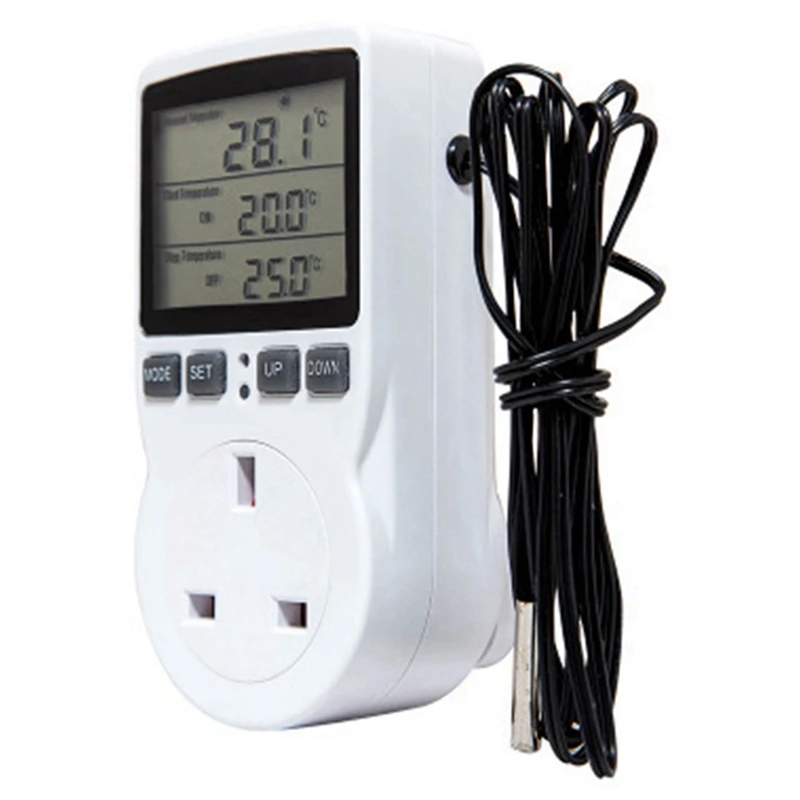 8X Digital Temperature Controller Thermostat Outlet Socket Plug Heating Cooling Timer For Homebrew Greenhouse UK Plug
8X Digital Temperature Controller Thermostat Outlet Socket Plug Heating Cooling Timer For Homebrew Greenhouse UK Plug