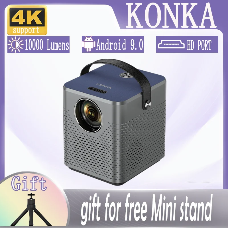

Konka Portable Projector 4K 5G WIFI Android 9.0 Bluetooth Home Theater Cinema 1080P Native LED Movie Video Projectors