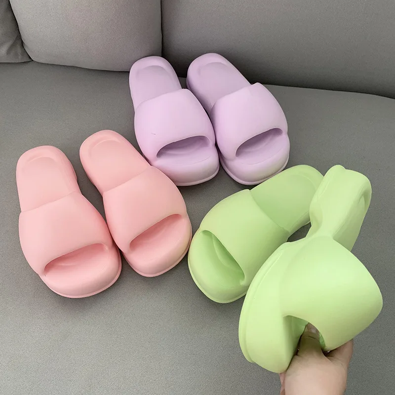 

Summer Candy Colour Sandals Women 2023 Sandals Casual Beach Shoes Soft Bottom Slides Thick Platform EVA Anti-Slip Home Slipper
