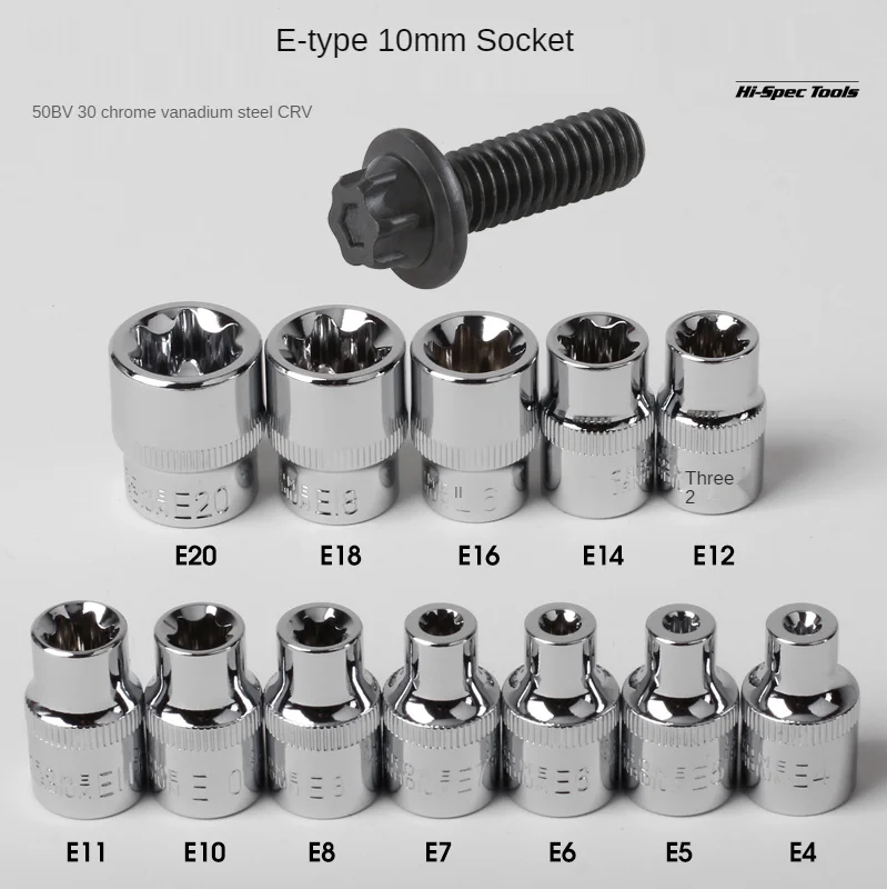 3/8 Ratchet Socket Adapter Universal Socket Hex Bit Holder Converter For Ratchet Wrench Hand Repair Tool E8E10E12E14E16E18E20
3/8 Ratchet Socket Adapter Universal Socket Hex Bit Holder Converter For Ratchet Wrench Hand Repair Tool E8E10E12E14E16E18E20
