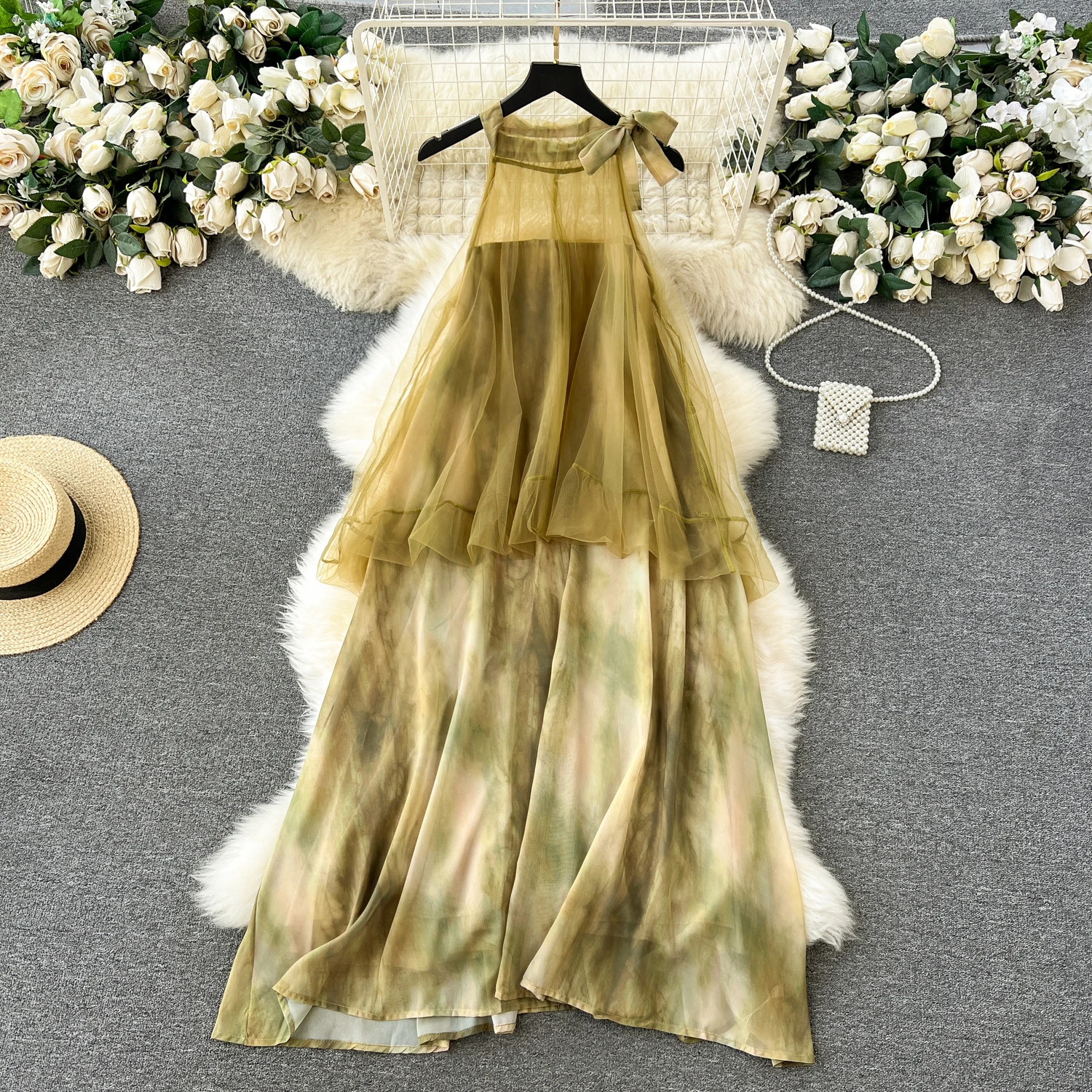 Clothland Women Vintage Print Midi Dress Bow Tie Mesh Patchwork A Line Fake Two Piece Beach Mid Calf Dresses Mujer QD103
Clothland Women Vintage Print Midi Dress Bow Tie Mesh Patchwork A Line Fake Two Piece Beach Mid Calf Dresses Mujer QD103