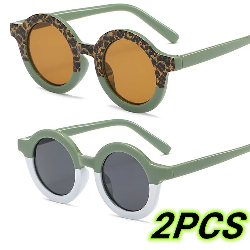 2PCS Kids Vintage Round Frame Sunglaases Boys Girls Double Color Leopard Sun Glasses Children Cute UV400 Eyewear Gafas De Sol
2PCS Kids Vintage Round Frame Sunglaases Boys Girls Double Color Leopard Sun Glasses Children Cute UV400 Eyewear Gafas De Sol