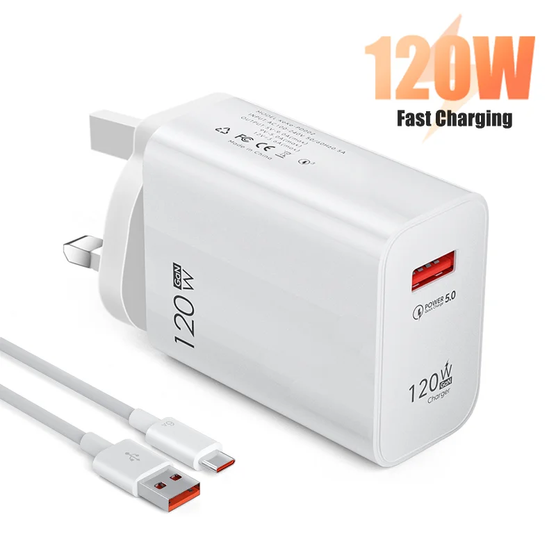 120W EU ES UK Standard Charger Head Super Fast USB Charger Type C Cable Cell Phone QC 5.0 Head for XiaoMi Phone Charging Adapter
120W EU ES UK Standard Charger Head Super Fast USB Charger Type C Cable Cell Phone QC 5.0 Head for XiaoMi Phone Charging Adapter