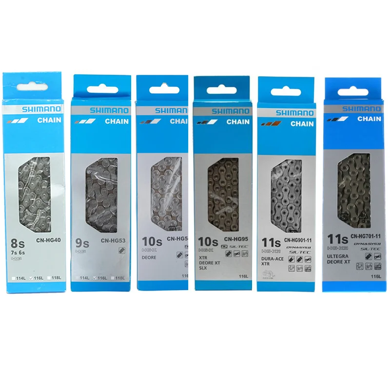 Original 8 9 10 11 Speed Bicycle Chains HG40 HG53 HG54 HG95 HG701 HG901 MTB Road Bike Chain 116 Links Bicycle Accessories
Original 8 9 10 11 Speed Bicycle Chains HG40 HG53 HG54 HG95 HG701 HG901 MTB Road Bike Chain 116 Links Bicycle Accessories