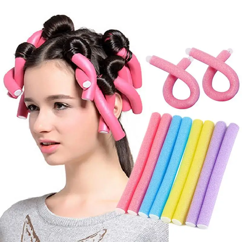 

Sdattor 10pcs Heatless Hair Curler No Heat Hair Rollers Soft Curls Curling Rod Roller Sticks Perm Rods Wave Formers Hair Styling