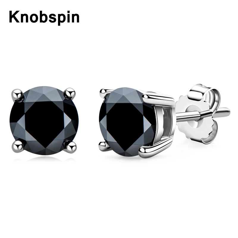 Knobspin Real Moissanite Earring Black 1 Carat Round Diamond Sparkling S925 Sterling Silver Stud Earrings For Women Jewelry Gift
Knobspin Real Moissanite Earring Black 1 Carat Round Diamond Sparkling S925 Sterling Silver Stud Earrings For Women Jewelry Gift