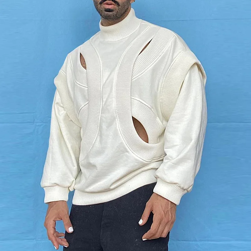Autumn Fashion 2022 Stitching Hollow Sweatshirt Men Solid Turtleneck Loose Pullover New Winter Casual Long Sleeve Men Hoodies
Autumn Fashion 2022 Stitching Hollow Sweatshirt Men Solid Turtleneck Loose Pullover New Winter Casual Long Sleeve Men Hoodies