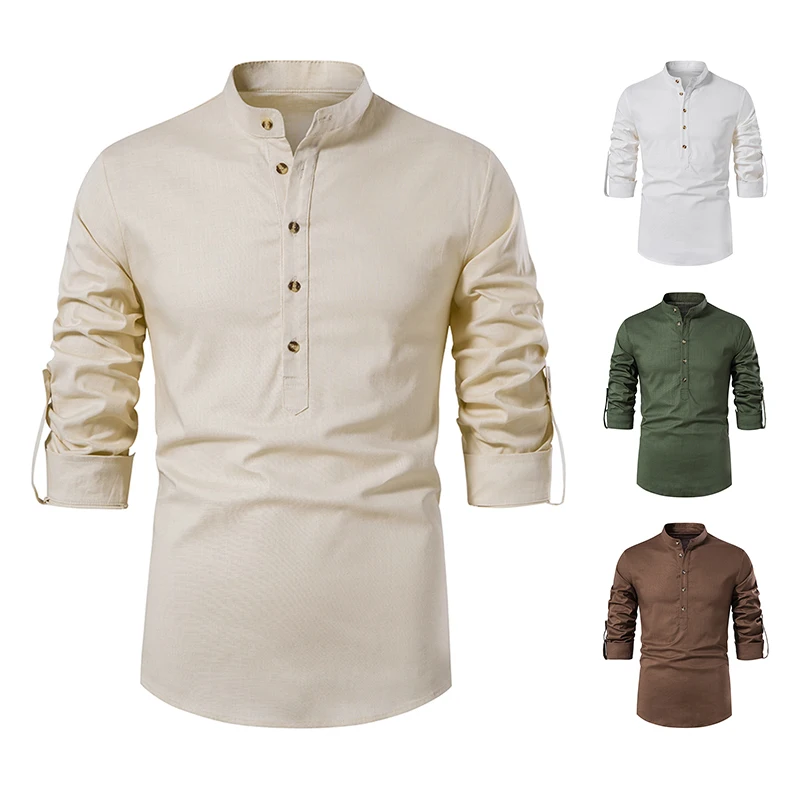 2022 spring New Men's Linen Long Sleeve Shirts Cotton Beach Yoga Loose Slim Fit Shirts European size
2022 spring New Men's Linen Long Sleeve Shirts Cotton Beach Yoga Loose Slim Fit Shirts European size