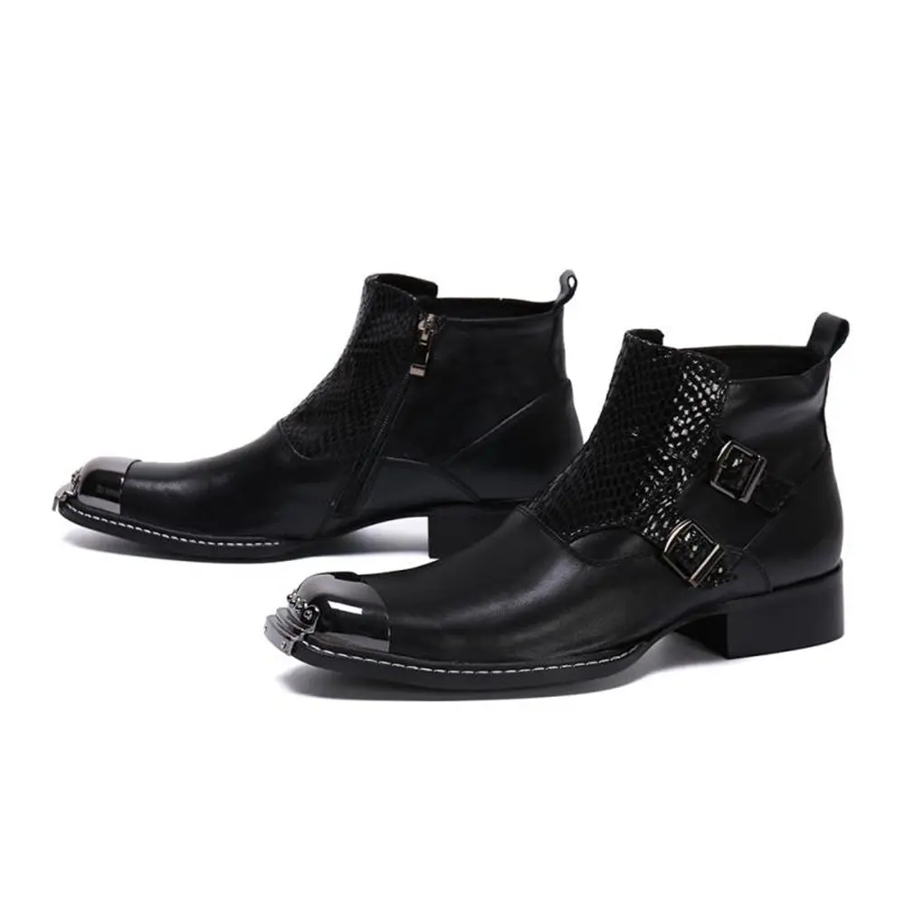 Black Patchwork Zipper Buckle With Metal Men Genuine Leather Pointed Toe Ankle Boots Plus Size 46 British Style Dress Shoes
Black Patchwork Zipper Buckle With Metal Men Genuine Leather Pointed Toe Ankle Boots Plus Size 46 British Style Dress Shoes