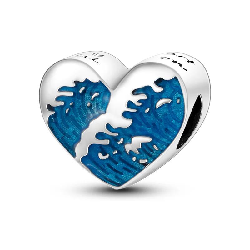 Top Sale 925 Silver Color Sea Wave Heart Charm Beads For Prata Original Pandach Bracelet Necklace Punk Ladies Girls Jewelry DIY
Top Sale 925 Silver Color Sea Wave Heart Charm Beads For Prata Original Pandach Bracelet Necklace Punk Ladies Girls Jewelry DIY