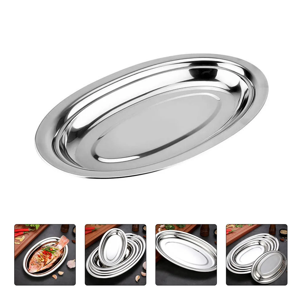 Plate Plates Serving Stainless Steel Dish Oval Metal Steamer Steak Tray Rack Fruit Steaming Dessert Dishes Appetizer Pasta
Plate Plates Serving Stainless Steel Dish Oval Metal Steamer Steak Tray Rack Fruit Steaming Dessert Dishes Appetizer Pasta