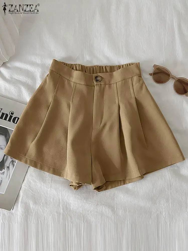 Шорты ZANZEA женские короткие с карманами, модные повседневные плиссированные однотонные модные штаны оверсайз с эластичным поясом на спине, лето 2023
Шорты ZANZEA женские короткие с карманами, модные повседневные плиссированные однотонные модные штаны оверсайз с эластичным поясом на спине, лето 2023