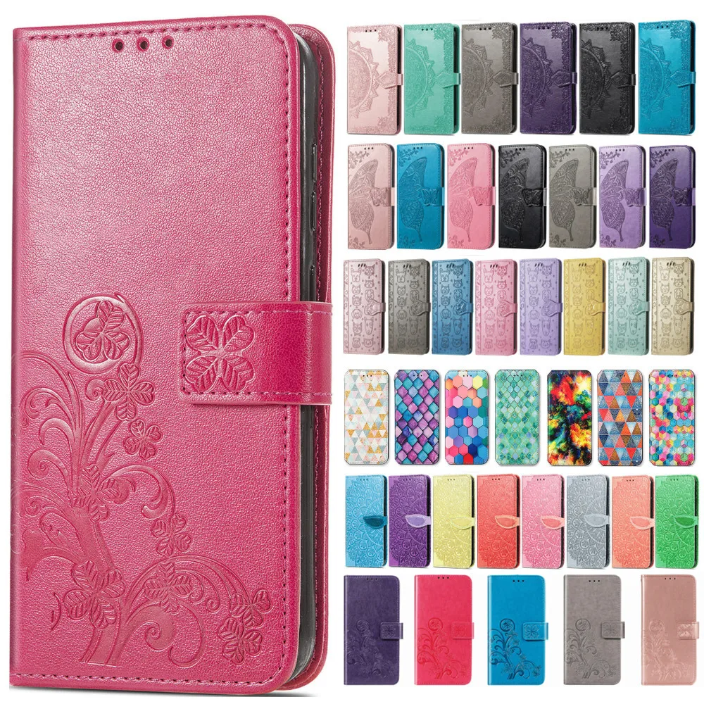 

Luxury Embossed Wallet Case For Samsung Galaxy S23 Ultra S23 Plus Cover Cute Painted Leather Flip Card Slot Stand Phone Cases