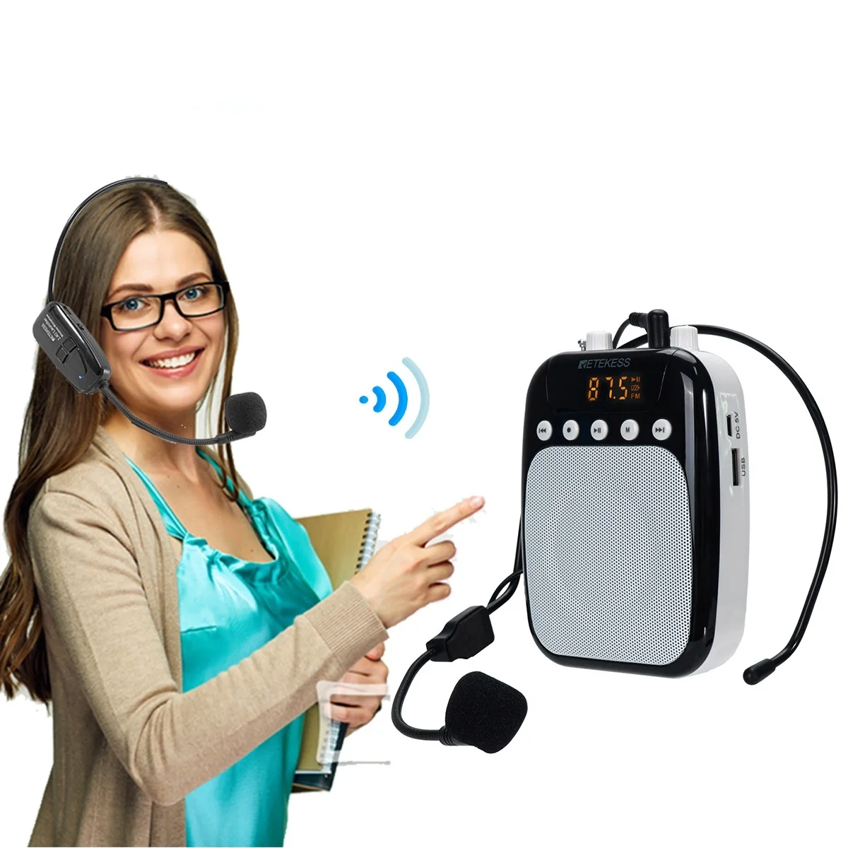 TR623 Megaphone Portable Voice Amplifier Teacher Microphone Speaker Recording With Mp3 Player FM Radio TF Card USB
TR623 Megaphone Portable Voice Amplifier Teacher Microphone Speaker Recording With Mp3 Player FM Radio TF Card USB