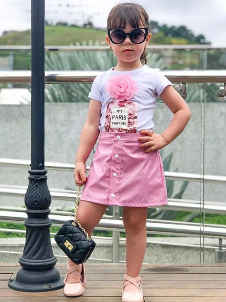 2023 Kids Toddler Sets 2pcs For Baby Girl Design Print Tops+Faux Leather PU Skirt Matching Sets Street Style Children Clothes
2023 Kids Toddler Sets 2pcs For Baby Girl Design Print Tops+Faux Leather PU Skirt Matching Sets Street Style Children Clothes