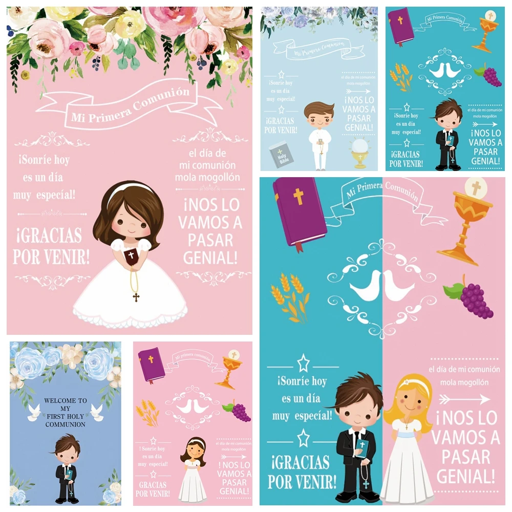 First Holy Communion Backdrop for Photography Boy and Girl Baby Baptism Party Bible Chalice Photographic Background Photo Studio
First Holy Communion Backdrop for Photography Boy and Girl Baby Baptism Party Bible Chalice Photographic Background Photo Studio