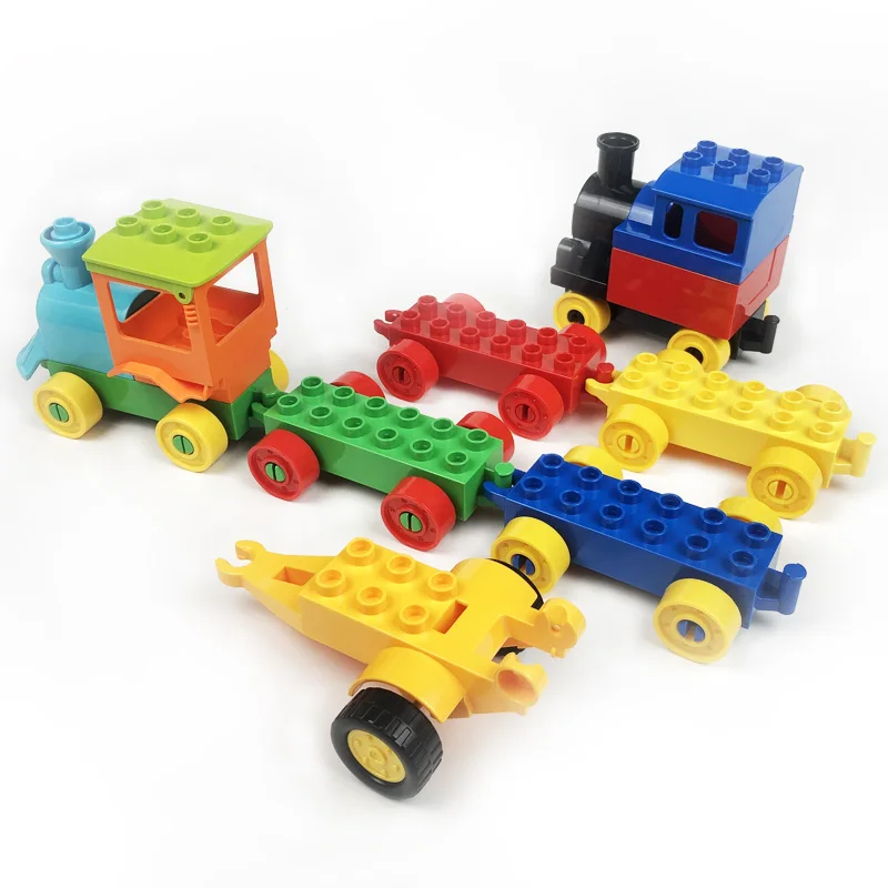 20pcs Large Brick Train carriage The Truck/wheels Assemble Building Blocks Compatible With lego Duplo Bricks Toys For Children
20pcs Large Brick Train carriage The Truck/wheels Assemble Building Blocks Compatible With lego Duplo Bricks Toys For Children