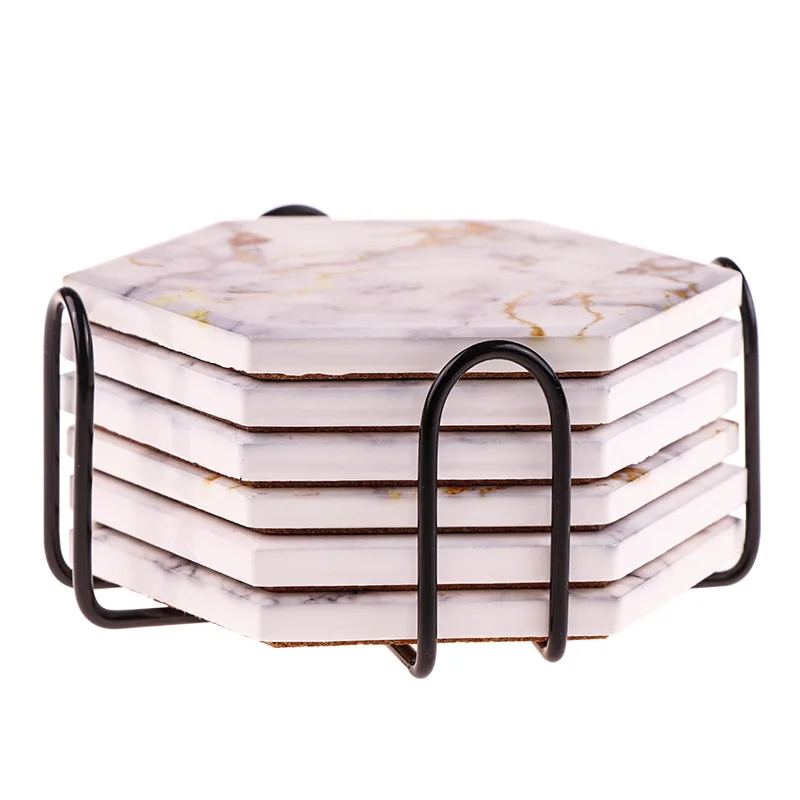 6Pcs Coasters for Drinks Absorbent with Holder Marble Design Ceramic Coaster Set Super Absorbent Hot&Cold Drink Coasters
6Pcs Coasters for Drinks Absorbent with Holder Marble Design Ceramic Coaster Set Super Absorbent Hot&Cold Drink Coasters