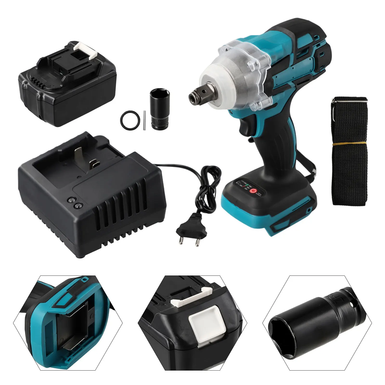 Electric Impact Wrench Cordless Brushless Wrench 320Nm Torque Long Service Life Insulating Rubber Handle Design 21v
Electric Impact Wrench Cordless Brushless Wrench 320Nm Torque Long Service Life Insulating Rubber Handle Design 21v