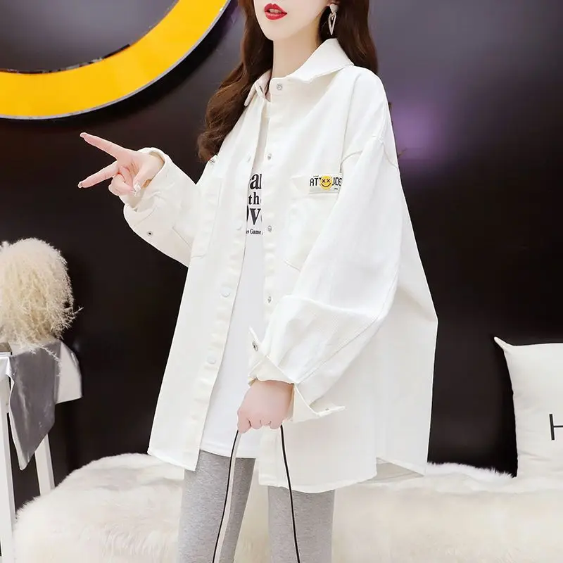 Letter Printing Full Sleeve Denim Jacket Women Fashion Streetwear Loose Plus Size Coat Spring Autumn Korean Style Polo Collar
Letter Printing Full Sleeve Denim Jacket Women Fashion Streetwear Loose Plus Size Coat Spring Autumn Korean Style Polo Collar