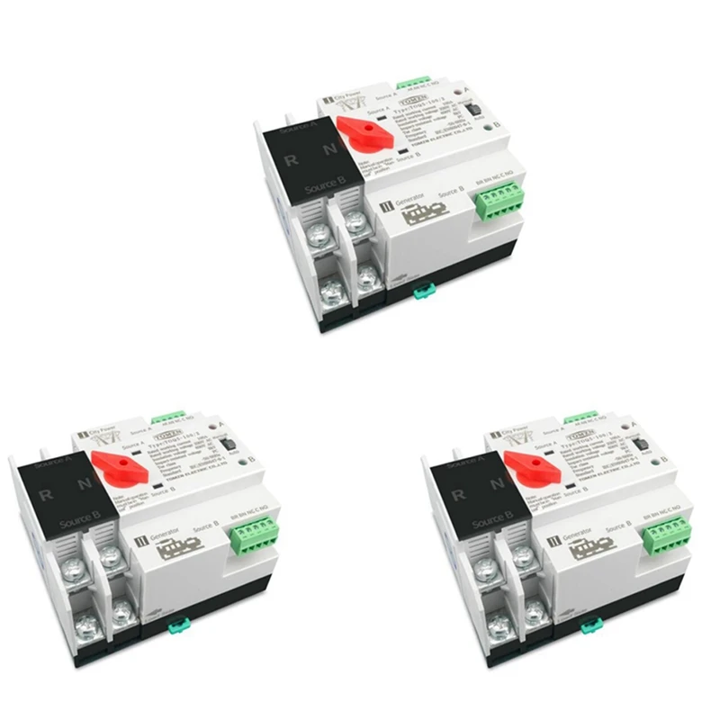 3X Din Rail 2P ATS Dual Power Automatic Transfer Switch Electrical Selector Switches Uninterrupted Power 125A
3X Din Rail 2P ATS Dual Power Automatic Transfer Switch Electrical Selector Switches Uninterrupted Power 125A