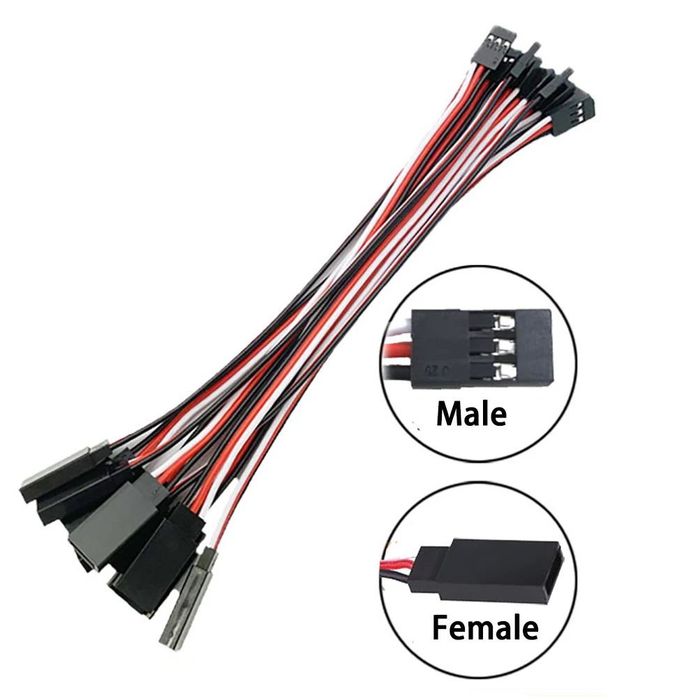 

5/10Pcs 100mm 150mm 200mm 300mm 500mm Servo Lead Cable Extension Yextension cord for RC Futaba JR Male to Female 15cm 30cm 50cm