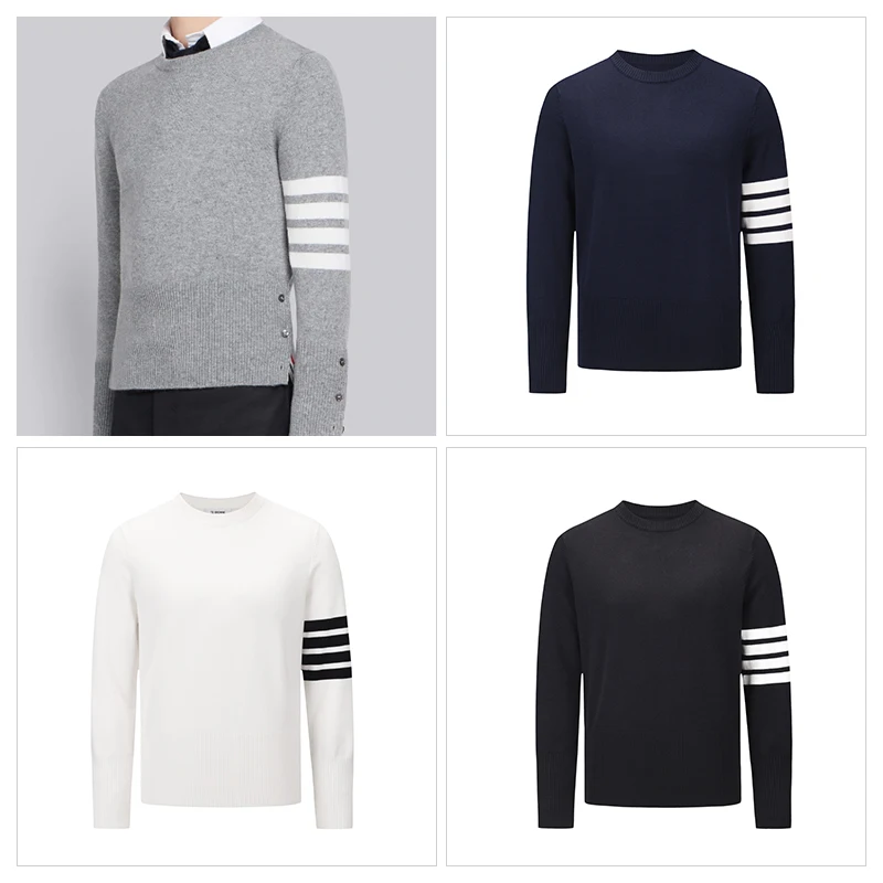 TB THOM Men's Sweaters Autumn Winter Luxury Brand Slim Casual Coat Cotton Striped 4-Bar Pullover Knit Korean Design Tops
TB THOM Men's Sweaters Autumn Winter Luxury Brand Slim Casual Coat Cotton Striped 4-Bar Pullover Knit Korean Design Tops